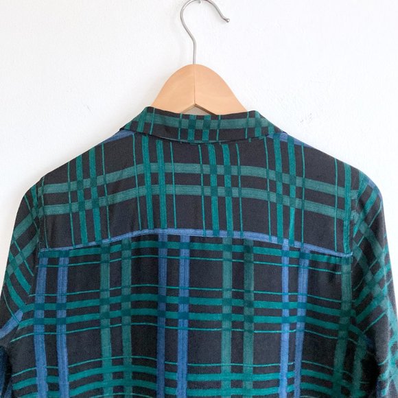 Equipment Women's Adalyn 100% Silk Shirt Blouse Black Ink Multi Camp V Collar S - Picture 9 of 14